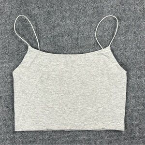 Aritzia Wilfred Free Cropped Tank Top Gray Minimalist Basic Everyday Small